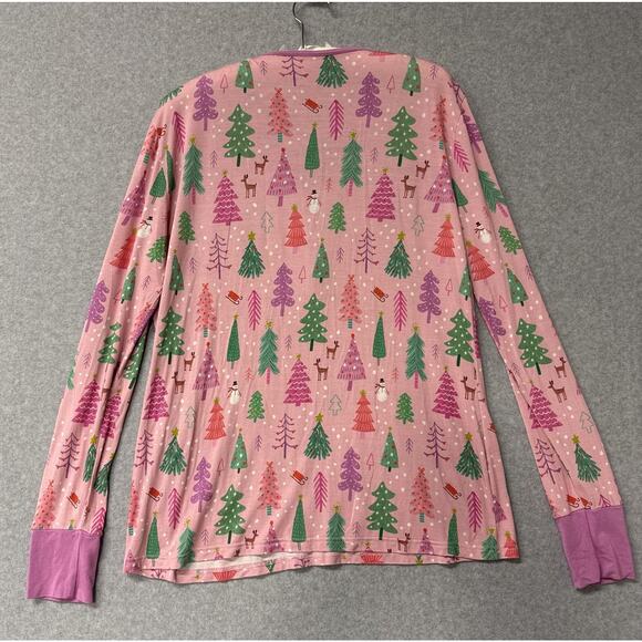 Little Sleepies Pink Merry & Bright Lunaluxe Bamboo Pajama Set Women’s Large - Picture 3 of 9